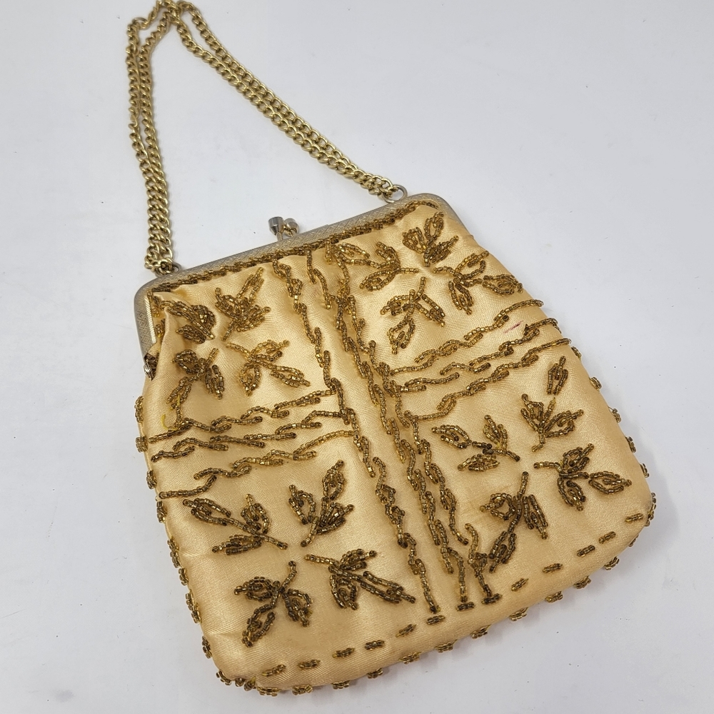 Vintage Walborg Floral Beaded Purse Handbag 1950's - Picture 6 of 12